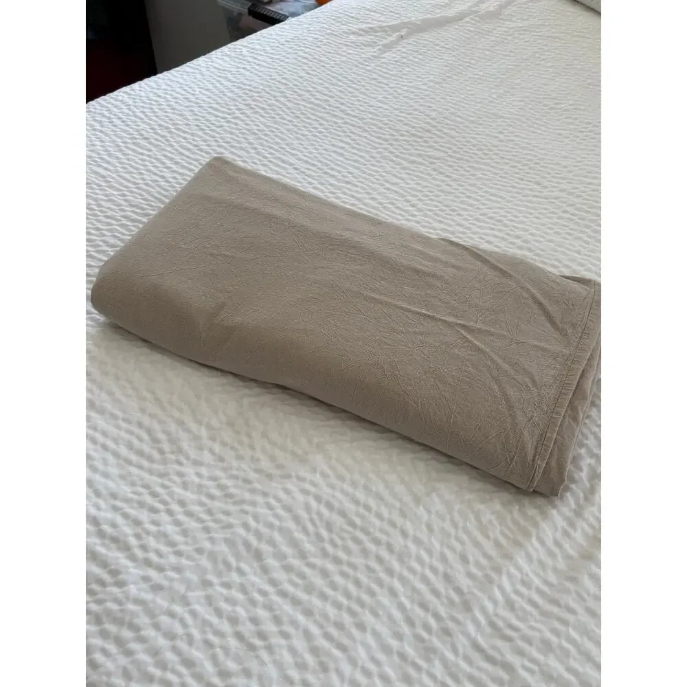 MooMee Queen Duvet Cover Cotton Linen Look Minimalist Neutral Bedding